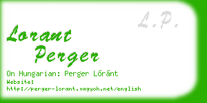 lorant perger business card