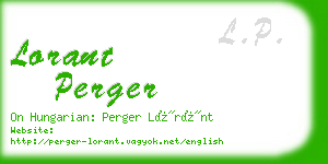 lorant perger business card